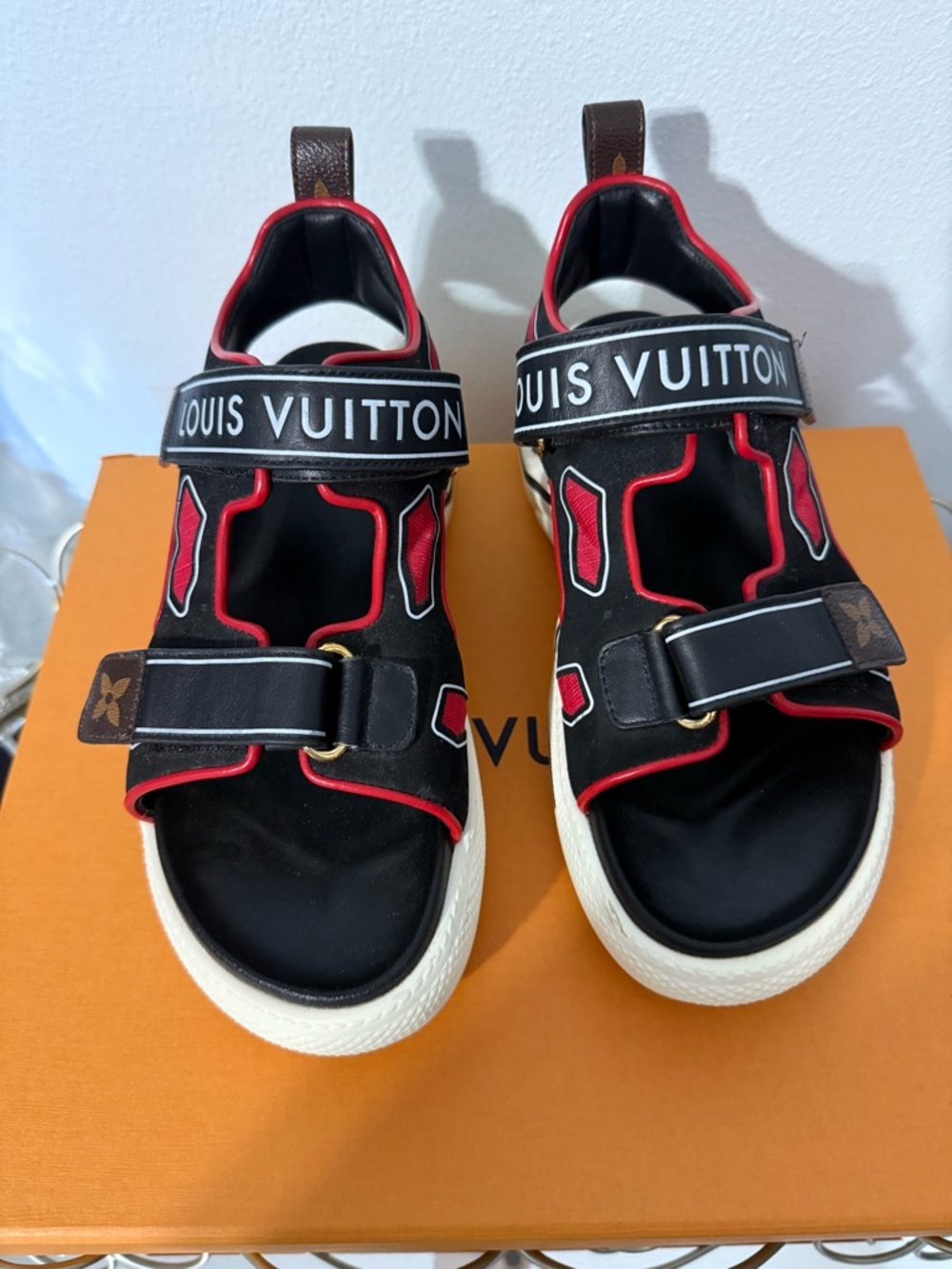 Louis Vuitton archlight Black and Red Sport Sandals